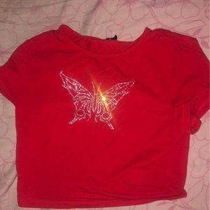Two butterfly crop tops
